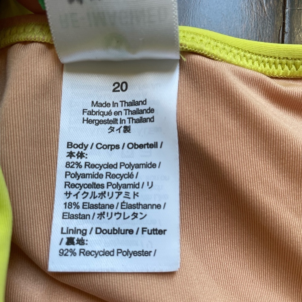 J.Crew Swimsuit size 20 One Piece Runched One Shoulder Built In Bra NWT neon - Picture 5 of 5